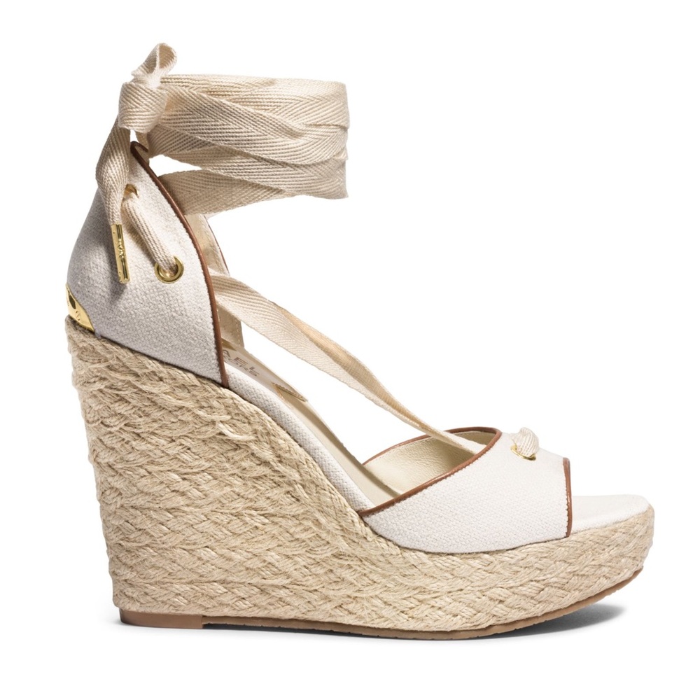 Lilah Natural Canvas Espadrille Wedge Sandals